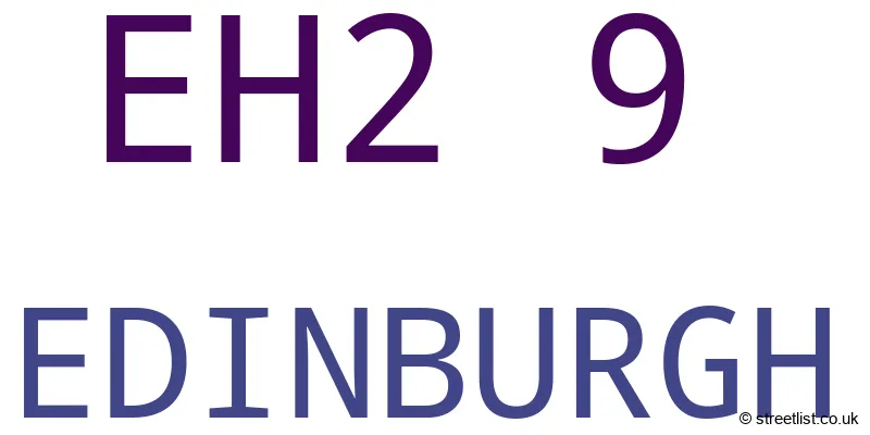 A word cloud for the EH2 9 postcode